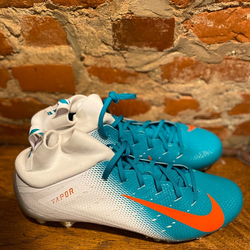 Nike Vapor Football Cleats in Teal and Orange